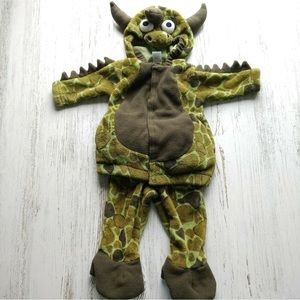 Gymboree green warm cozy plush dragon costume with hood 18-24 months